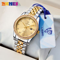นาฬิกา SKMEI สำหรับนาฬิกาข้อมือผู้หญิงกันน้ำสแตนเลสหรูหรานาฬิกาข้อมือประดับเพชรแฟชั่นลำลองสำหรับผู้หญิง L1038