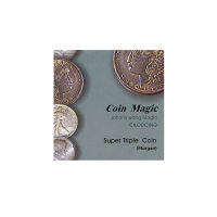 Super Triple Coin Morgan Dollar โดย Johnny Wong Magia Magie Magicians Coin Magic Tricks Props Close Up Illusions ลูกเล่นของเล่น