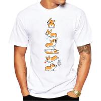 Summer New Fashion Corgi Cuties Printed T-Shirt Cool Men Summer Shirt Fashion White T-Shirt Comfortable Tops Funny Dog