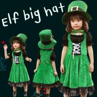 สินค้าขายดี+++ Elf big hat เอล์ฟน้อยพร้อมหมวกใบโต! ##ชุดแฟนซี ชุดเด็ก การ์ตูน Fancy Kids Christmas Haloween