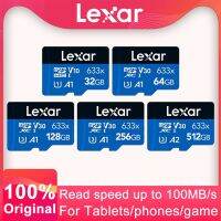 Lexar 633X การ์ดความจำ128GB คลาส10ไมโครการ์ด SD 64GB 32GB แฟลชการ์ดการ์ด TF สีฟ้า UHS-I สำหรับ Dashcam/sdxc