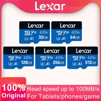 Lexar 633X การ์ดความจำ128GB คลาส10ไมโครการ์ด SD 64GB 32GB แฟลชการ์ดการ์ด TF สีฟ้า UHS-I สำหรับ Dashcam/sdxc