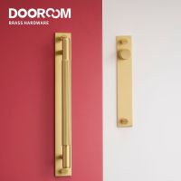 Dooroom Brass Furniture Handles Modern Stripe With Plate Cupboard Wardrobe Dresser Shoe Box Drawer Cabinet Knobs Pulls Knobs