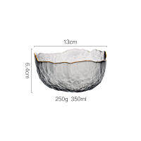 Nordic Home Tablewares Gold Inlay Dry Fruit Bowls Decorative Crystal Glass Salad Bowl Soup Bowl миска fruteros de cocina miska