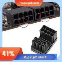 HONEYDEWD 2PCS ทนทานต่อการใช้งาน ข้อศอกหัว พาวเวอร์อินเตอร์เฟซ ตัวต่อ PCI-E ขั้วต่อแบบหมุนทำมุม อะแดปเตอร์จ่ายไฟ สำหรับการ์ดกราฟิก พิน6/8 ATX