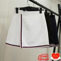 COD ✔☊ imoq55 store XS-2XL New Korean A Shape Short Skirt Women Mini Skirts Ladies Students A Line A Cut 夏款韩版半身裙女2019时尚新款a字裙拼接色短裙包裙不规则学生裙