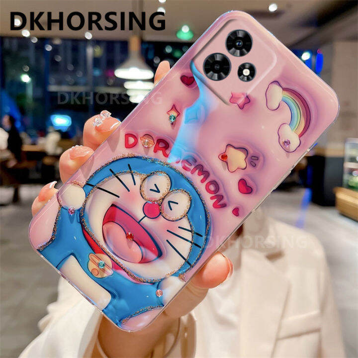 dkhorsing-เคสโทรศัพท์รูปการ์ตูน3d-ใหม่สำหรับ-realme-c53น่ารักลายโดราเอมอนเคสนิ่มซิลิโคนประดับพลอยเทียมบลูเรย์-realmec53-oppo-2023