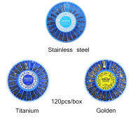120ชิ้นทันตกรรมสกรูโพสต์ชุดคลองรากซ่อมเล็บไทเทเนียมสแตนเลสชุบทองลิงค์ขา Assort ทันตแพทย์วัสดุ