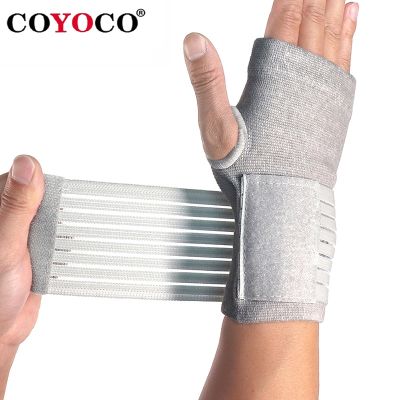 Gelang abu-abu olahraga bertekanan dapat diatur perban pergelangan tangan pelindung telapak tangan COYOCO gelang profesional dukungan pergelangan tangan