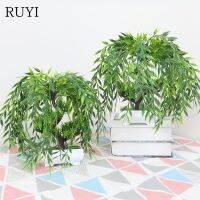 RUYI Simulation Plants Big Willow Potted Micro Landscape Office Home Decoration Accessories Environment Landscaping Bonsai Tree