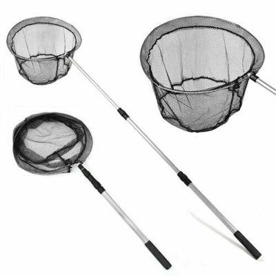 DYRUIDOJ Tackle Retractable Extending Fishing Net Fishing il With Extending Pole Landing Net Portable Handle Fishing Net 3 Section Aluminum Alloy escopic Mesh Folding