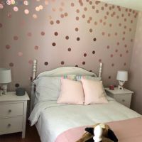 Shiny Rose Gold Polka Dots Wall Stickers Circles DIY Stickers for Kids Room Baby Nursery Room Home Decoration Wall Decals Vinyl Wall Stickers  Decals