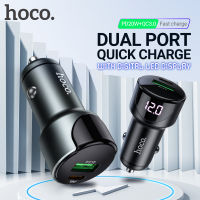 HOCO Z42 Original PD20W Fast รถ ChargerType-C PD 20W USB QC3.0 18W จอแสดงผลแอลอีดีใน-รถ USB-C Fast อะแดปเตอร์ชาร์จสำหรับไอโฟนหัวเหว่ย Samsung Realme Xiaomi