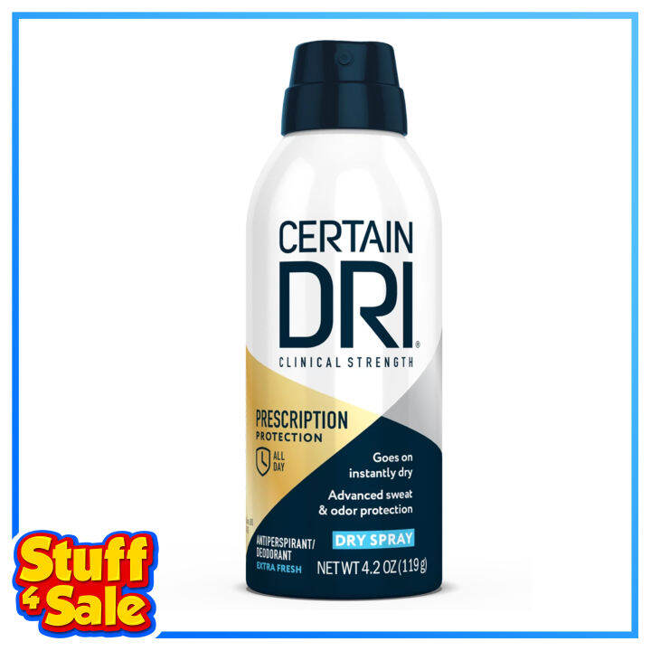 Certain Dri Clinical Strength Prescription Antiperspirant Protection Deodorant Dry Spray 4.2 oz