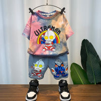 Ultraman Boys Clothes Summer New Childrens Shorts Short-Sleeved Childrens Summer Two-Piece Set Baby Boy Summer Suit