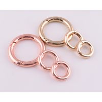 Round Spring Gate Rings,Light Gold Rose Gold Spring O Rings Clasp,Metal Lanyard Ring,11mm 13mm 25mm Push Snap Hook O-Rings