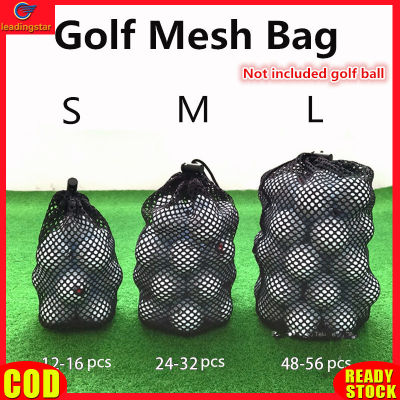 LeadingStar RC Authentic Sports Mesh Net Bag Black Nylon golf bags Golf Tennis 16/32/56 Ball Carrying Drawstring Pouch Storage bag