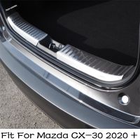 Car Rear Boot Trunk Bumper Protector Guard Door Sill Inner Plate Fender Cover Trim 2PCS For Mazda CX-30 2020 - 2022 Accessories