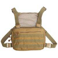 TAN Tactical Chest Bag Military Combat Vest Front Pack Outdoor Molle EDC Bag Detachable Strap Zipper Backpack For Hunting Camping