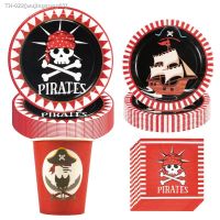 ℡ Pirate Party Theme Disposable Tableware Sets Kids Birthday Party Decorations Plate Napkins Cup Baby Shower Decor Party Supplies