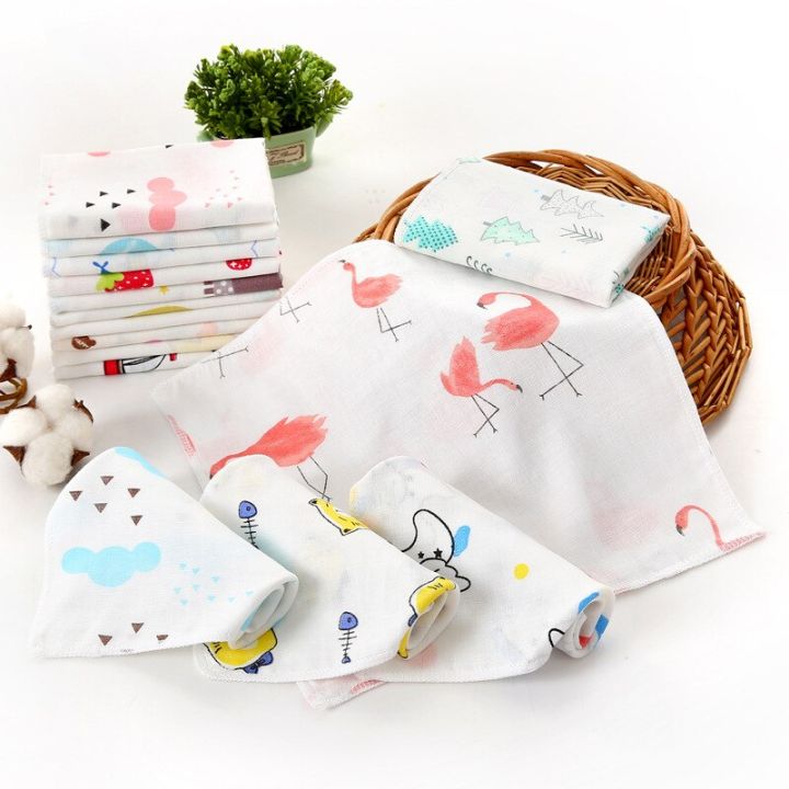 5pcs-muslin-cotton-baby-towel-4-layer-handkerchief-colorful-kid-wipe-cloth-newborn-infant-face-bibs-feeding-hand-towel