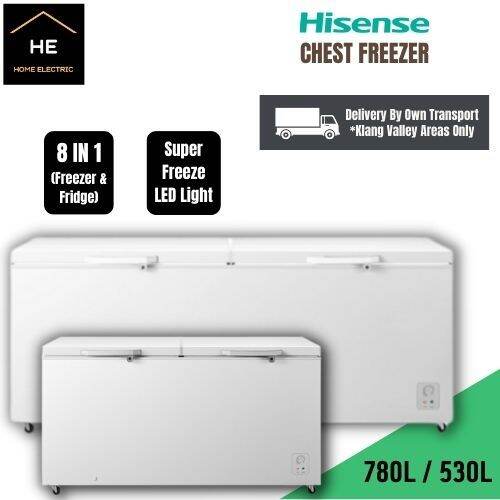 (Courier Services) Hisense Chest Freezer 530L / 780L 8In1 Temperature