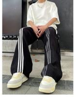 Vintage Mens BlackClothes Cargo Jogging Wide Pants Sweatpant Streetwear Straight Trousers Sports Suits Hip Hop Pants