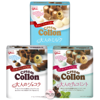 ?? Glico Cream Collon โคลลอน สอดไส้ครีมนม สอดไส้มูสช็อกโกแลต สอดไส้ครีมมินต์ นำเข้าจากญี่ปุ่น ??