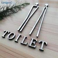 Customized Logo Mark Letter Block Fake Metal Surface Acrylic Wc Sign High End Toilet Door Sign Plate Signage Icon Wall Sign Tag