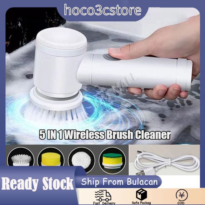 5 IN 1 Electric Cleaning Brush Rechargeable For Bathroom Cordless