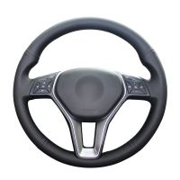 Hand-stitched Black PU Artificial Leather Car Steering Wheel Cover for Mercedes BenzW176 W246 C-Class W204 C117 C218 X218 W212 Steering Wheels Accesso