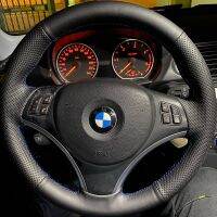 【YF】 Car Steering Wheel Cover Black Artificial Leather Hand-stitched For BMW E90 E91 E92 E93 E87 E81 E82 E88 X1 E84 Accessories