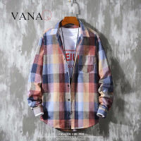 Vanaqเสื้อเชิ้ตลายสก๊อตสำหรับผู้ชายและผู้หญิงคนรักunisexแขนยาวฤดูใบไม้ผลิฤดูใบไม้ร่วงหลวมขนาดใหญ่บุคลิกภาพแนวโน้มสบายๆเสื้อเชิ้ตลำลองเป็นกลาง