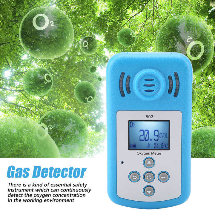 Sound and Light Alarm Digital Oxygen Gas Detector 10+50℃ Portable Gas