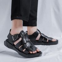 Natural Leather Sandals Top Quality 2023 New Brand Non-Slip Comfortable Classic Mens Sandals