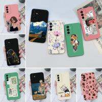 เคสสำหรับ Samsung M54 5G นิ่มน้ำหนักเบาออริจินอลเคสป้องกันกล้องซิลิโคนเหลวลายการ์ตูนแมวน่ารักป้องกันการตกบั๊มเปอร์สำหรับ Samsung GalaxyM54 M 54เคสป้องกันสิ่งสกปรก