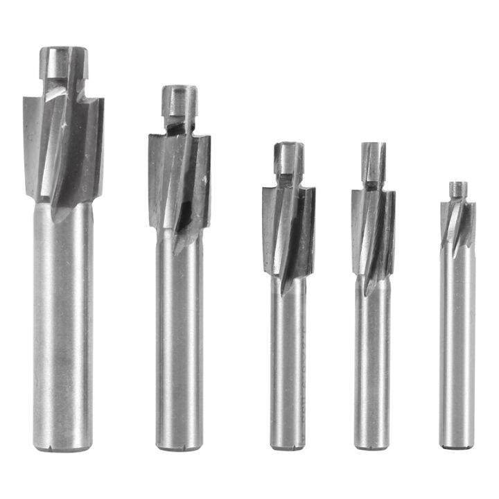 5Pcs HSS Counterbore End Mill M3M8 Pilot Slotting Tool Milling Cutter