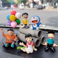 Car Ornaments Cute Anime Model Doraemon Nobita Nobi Sleep Action Figures Auto Interior Decoration Doll Accessories Toys Gifts