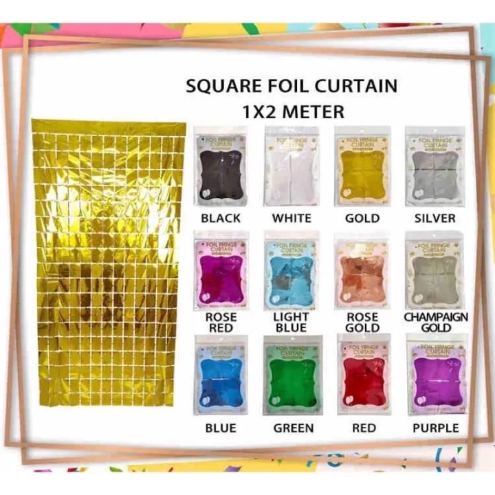 square foil curtain for backdrops and other party events decoration