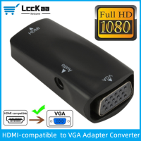 ตัวแปลงตัวเมียเป็น VGA ตัวเมียที่รองรับ HDMI พร้อมอะแดปเตอร์เสียงรองรับเอาต์พุตสัญญาณ1080P สำหรับพีซีแล็ปท็อปจอภาพทีวีโปรเจคเตอร์