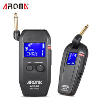 【Free Shipping】AROMA ARG-06 Guitar Wireless Transmission System(Transmisster &amp; Receiver) 6.35mm Plug 4 Channels Max. 35m Effective Range Built-in Batt-ery Supports Mute Function