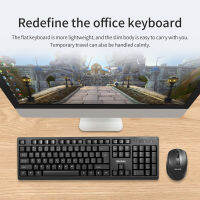 2.4G Simple Ultra-Slim Black Mini Wireless Keyboard And Mouse Combo Kit สำหรับพีซีเดสก์ท็อป Loptop Classic Business Office Set