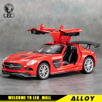 รถบรรทุกโมเดลรถยนต์หล่อเหล็ก SLS AMG สำหรับยานพาหนะ Kids Toys สะสมงานอดิเรกของเล่นอัลลอยรถเลโอ1:32เมอร์เซเดสเบนซ์