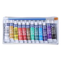 12 Colors Tubes 6ml Paint Tube Drawing Painting Watercolor Pigment Set With Brush Art Supplies