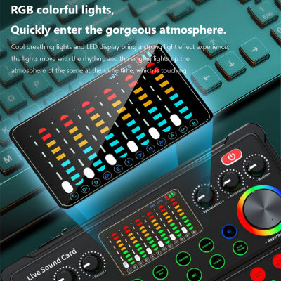 ลดเสียงรบกวนร้อน RGB LED บลูทูธเข้ากันได้5.0ผสมภายนอกการ์ดเสียงสด