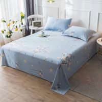 100 Cotton Bedding Soft Flat Sheet Wrinkle Fade Stain Resistant Queen King Full Size Blue Flower Home Winter 91x96in