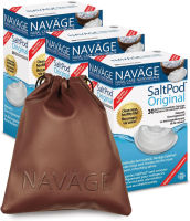 Navage SaltPod Bundle: 3 SaltPod 30-Packs (90 SaltPods) and Burgundy Travel Bag