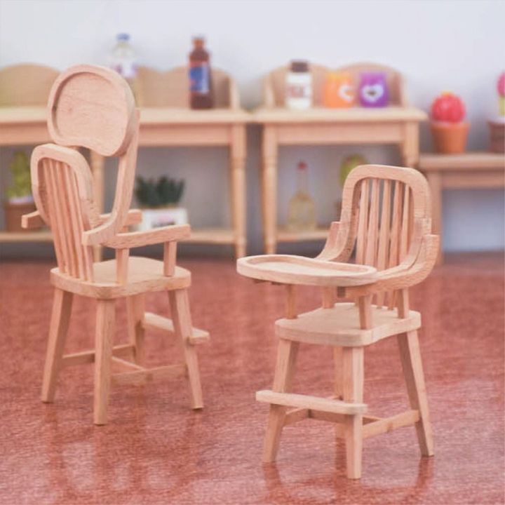 เก้าอี้รับประทานอาหารตุ๊กตาชั้นเก็บของเล่น-meja-miniatur-โซฟาไม้1-2เฟอร์นิเจอร์บ้านตุ๊กตาสำหรับของเล่นเด็กตกแต่งบ้านตุ๊กตา-bjd