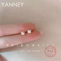 Yanney สีเงินมุกฝังเพทายต่างหูสตั๊ดสำหรับผู้หญิงสาวแฟชั่นที่เรียบง่ายเครื่องประดับจัดงานแต่งงานของขวัญ