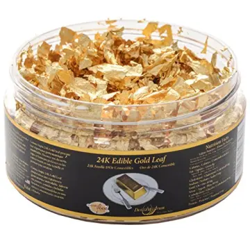 1PCS Food Grade Genuine Gold Leaf Schabin Flakes 2g 24K Gold Decorative  Dishes Chef Art Cake Decorating Tools